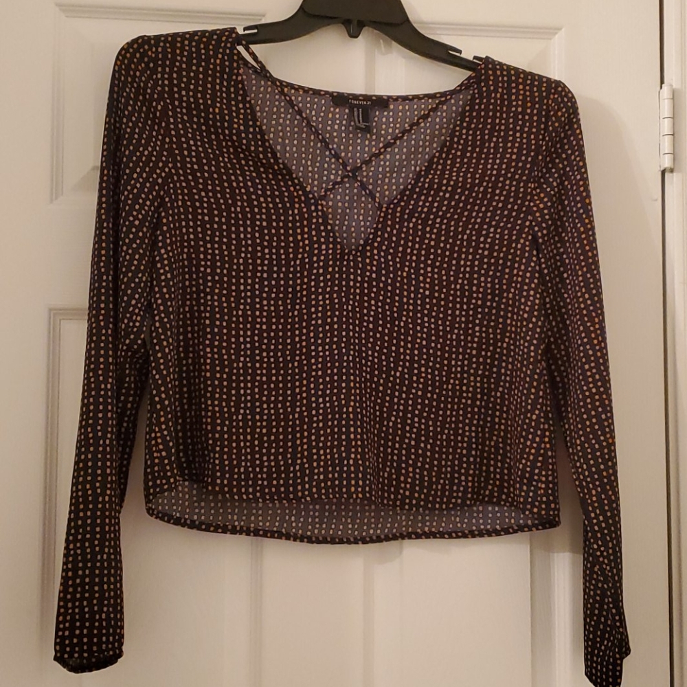 Dark blue and gold blouse